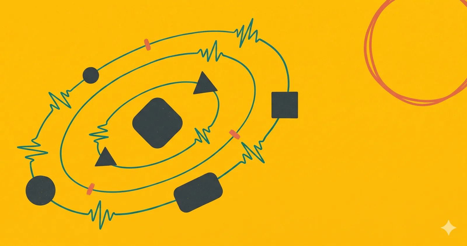 Editorial illustration: the Gemini model family as a constellation — Google I/O 2026